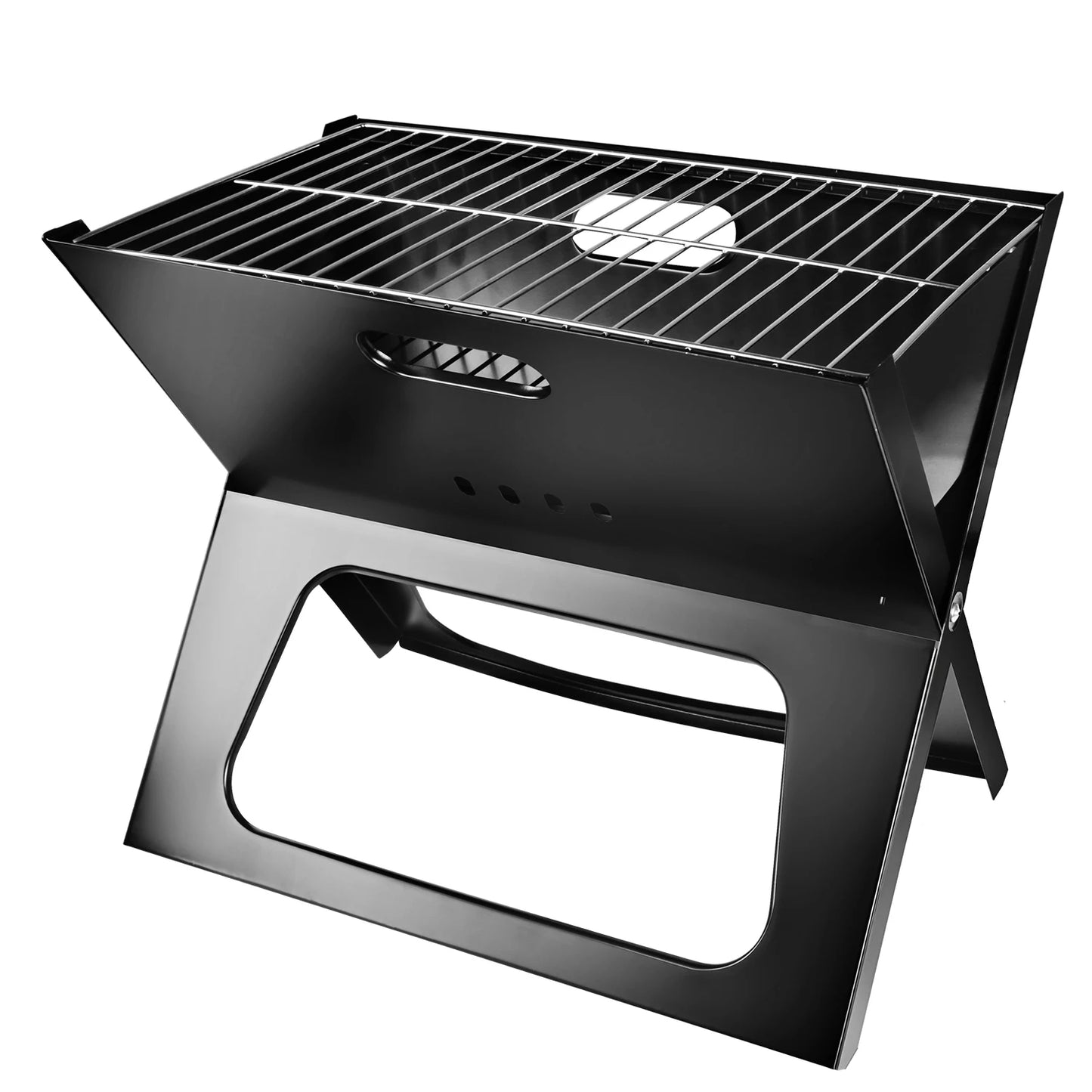 [US Stock] Portable Charcoal BBQ Grill Folding Tabletop Barbecue Grill Lightweight Outdoor Camping Picnic Tailgating Grill 17 In