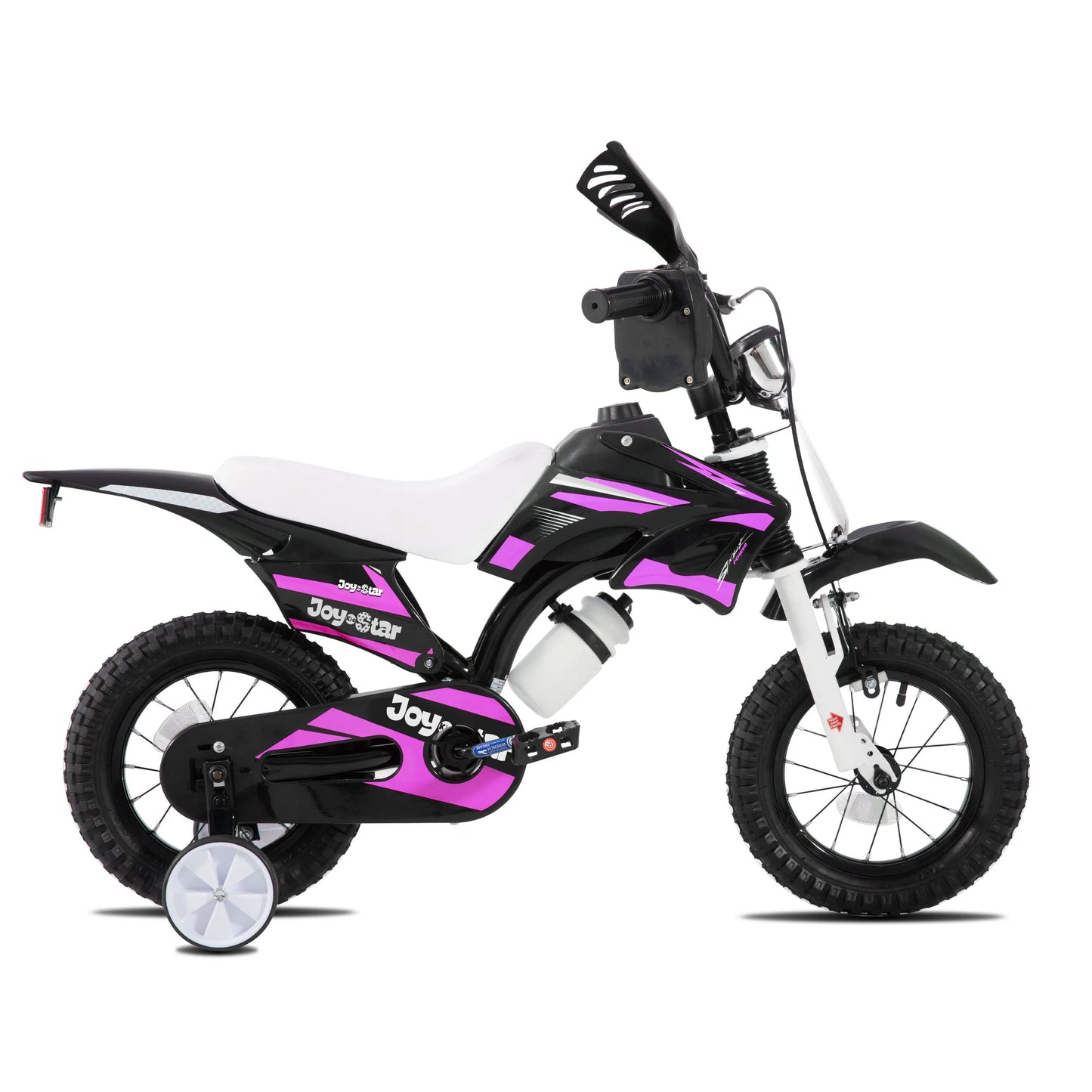 Joystar Motocross Style Kids Bike for Boys Girls Ages 3-7 Years, 12 & 16 Inch Bikes with Training Wheels and Number Plate
