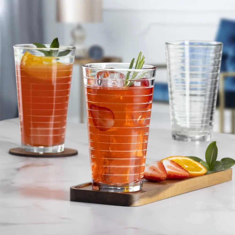8-Piece Set High-Quality Drinking Glasses Elegant Drinkware Stackable Durable Dishwasher Safe Glasses Home Bar Kitchen Party