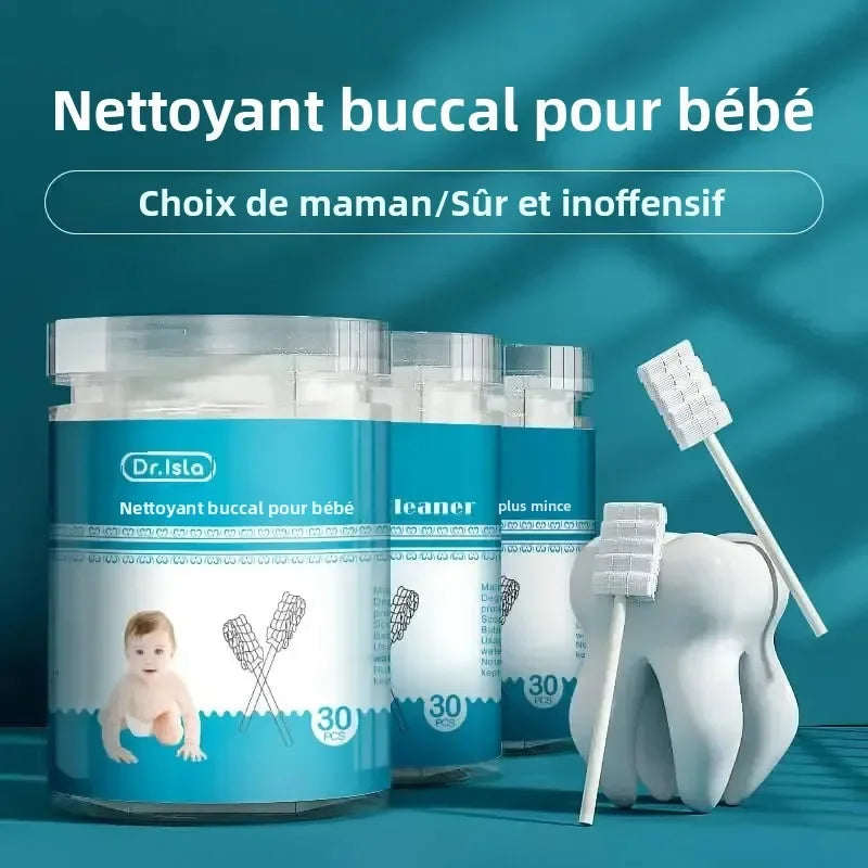 30/60pcs Baby Oral Cleaning Stick Disposable Cleaner Milk Teeth Gauze Toothbrush Baby Tongue Washing For Newborn Oral Care