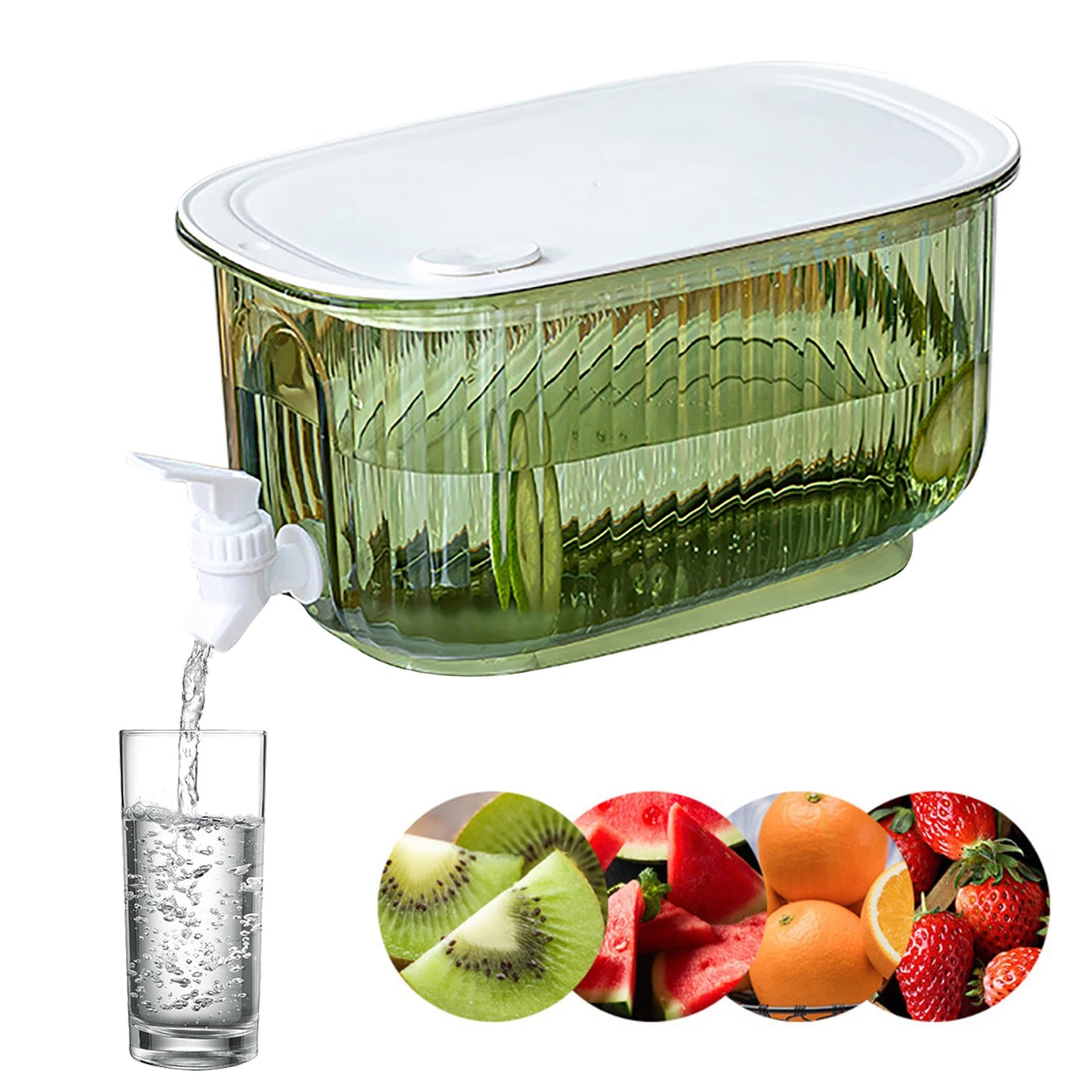 4L Fridge Cold Water Jug with Faucet Transparent Juice Cold Drink Barrel Large Capacity Leakproof Drinkware Kitchen Supplies