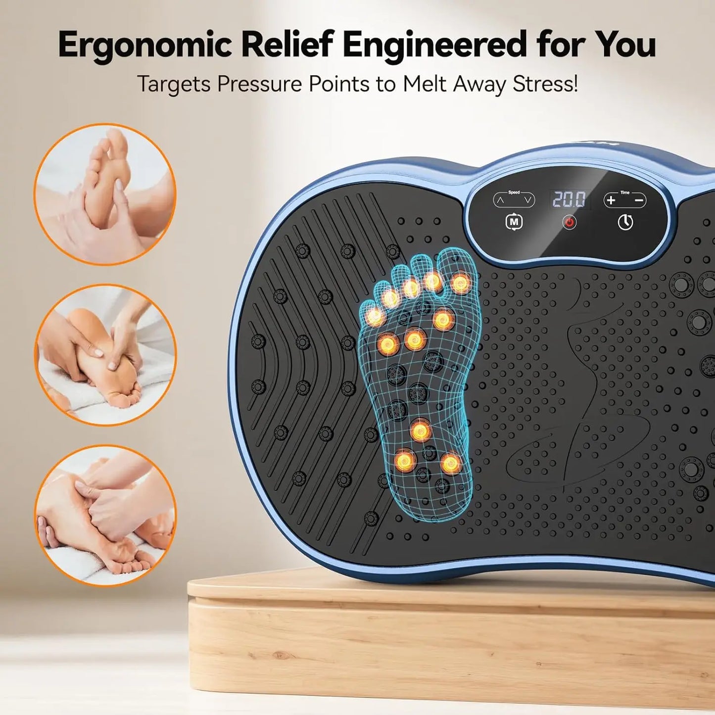 Fitness Vibration Plate Vibrate Exercise Machine Calorie Tracking 120 Speed Levels Whole Body Power Plate Home Gym Fat Burning