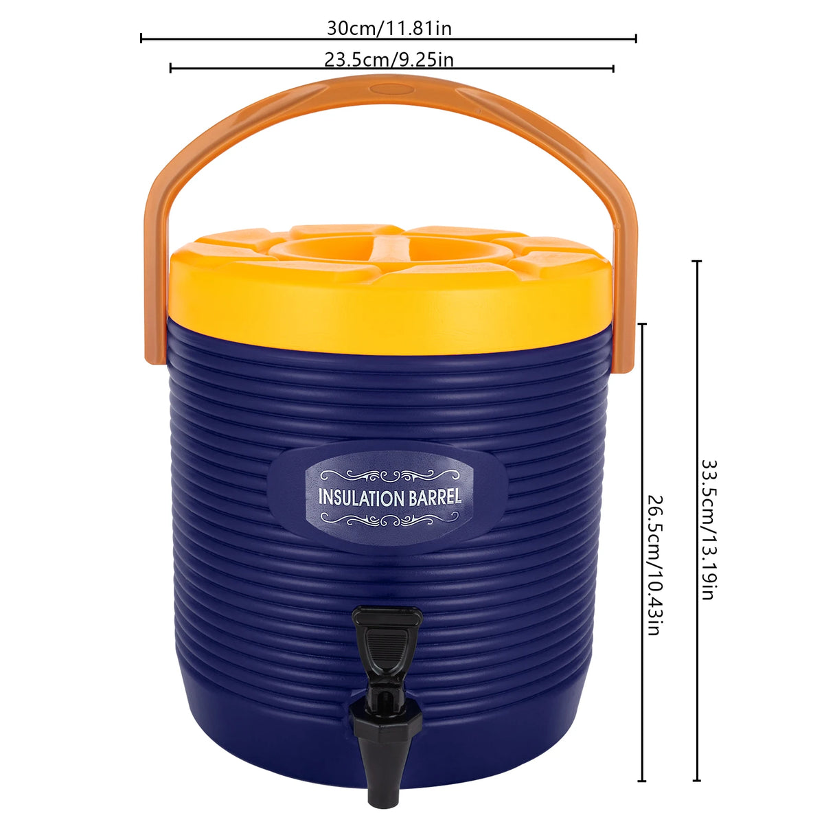 Stainless Steel Insulation Barrel Hot Water Dispenser 13L 2.91 Gallon Single Spigot Blue Insulated Beverage Dispenser For Party Kitchen