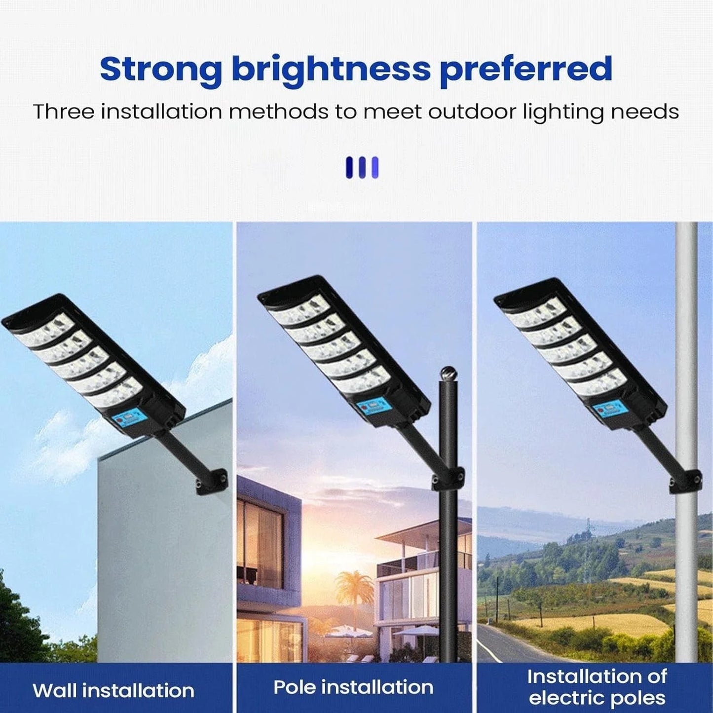 Solar Street Light Road Area Lamp Commercial LED Outdoor Dusk to Dawn Lighting Motion Sensor Garden Lights Lamps Waterproof