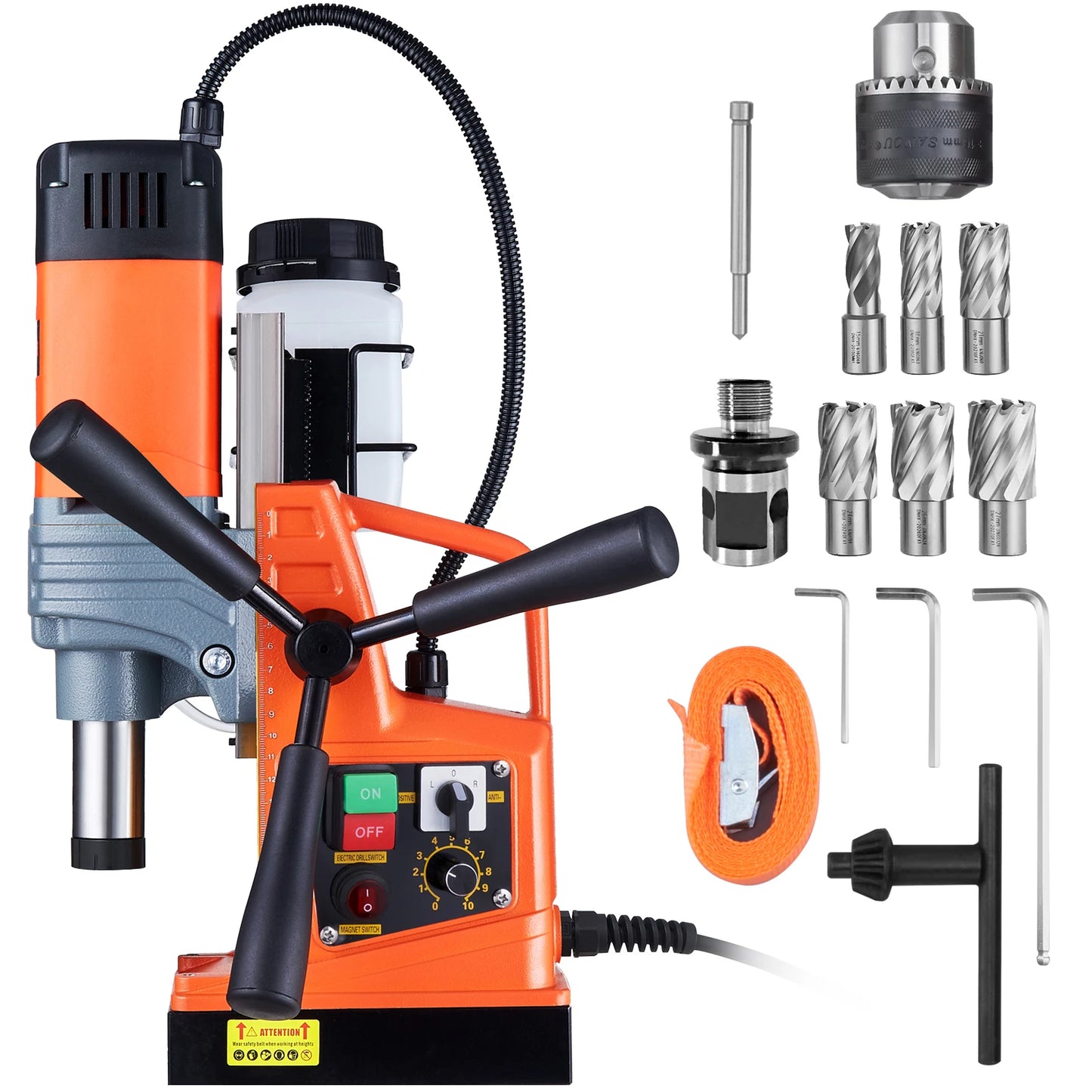 SucceBuy 1300W 1400W 2" Electric Drilling Machine Magnetic Drill Press Boring Diameter Power Drill 1-second Release Drill