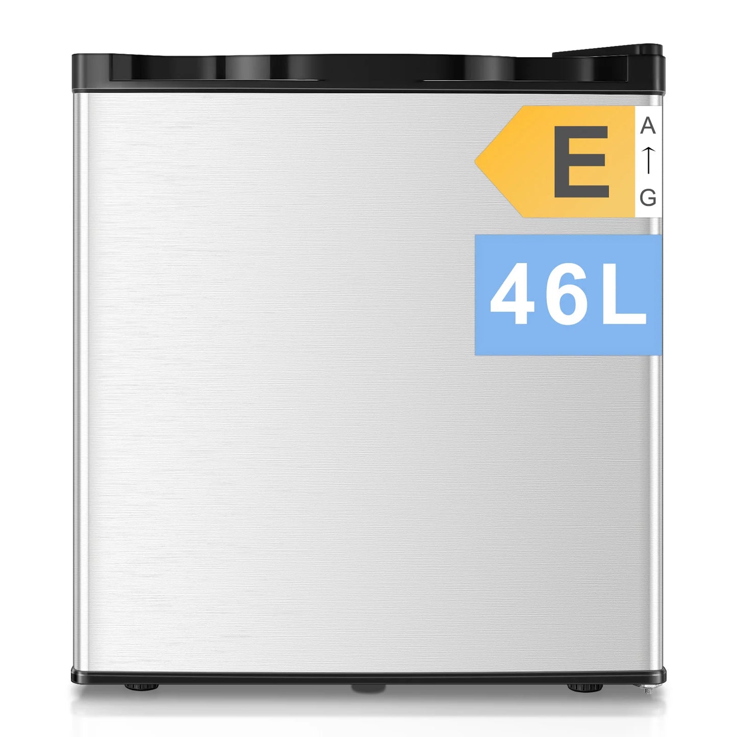 Mini Fridge 1.6 Cu.ft, Compact Small Drinks Refrigerator, Energy E, Adjustable Thermostat, Apartment, Bedroom, Stainless Steel