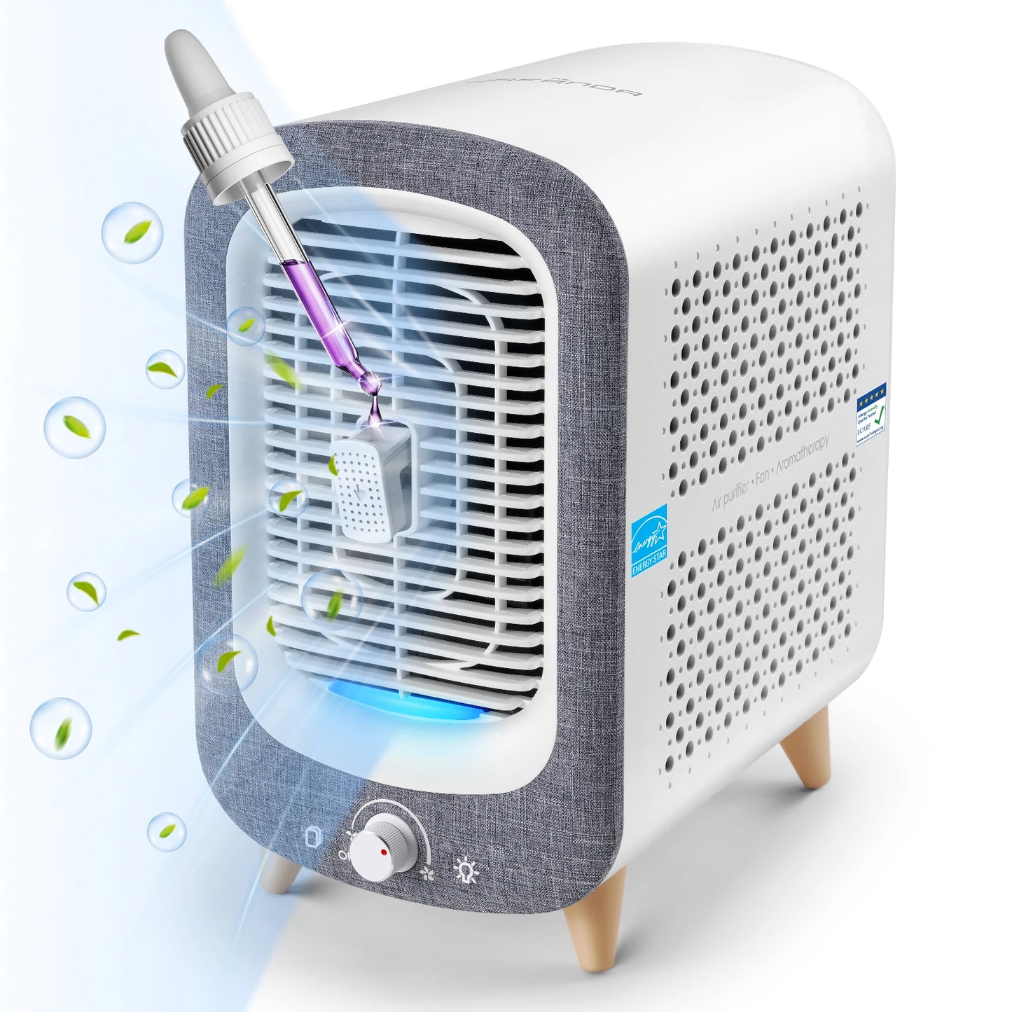 Jafanda Air Purifier for Home Bedroom 780sq ft, HEPA &Activated Carbon, Air Cleaner with Fragrance Sponge & Nightlight for Smoke