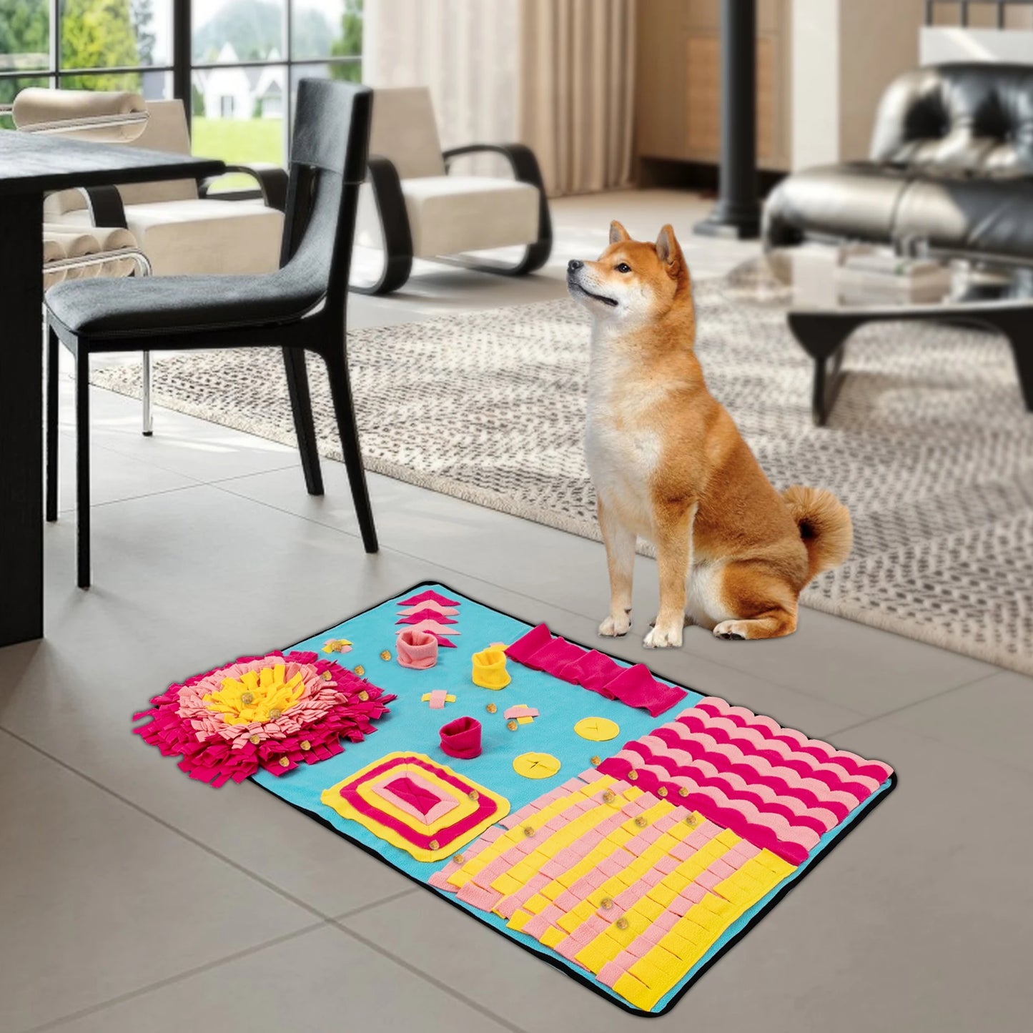 Snuffle Mat for Dogs Large Pet Feeding Mat Slow Eat Interactive Puzzle Game Durable Fleece Machine Washable