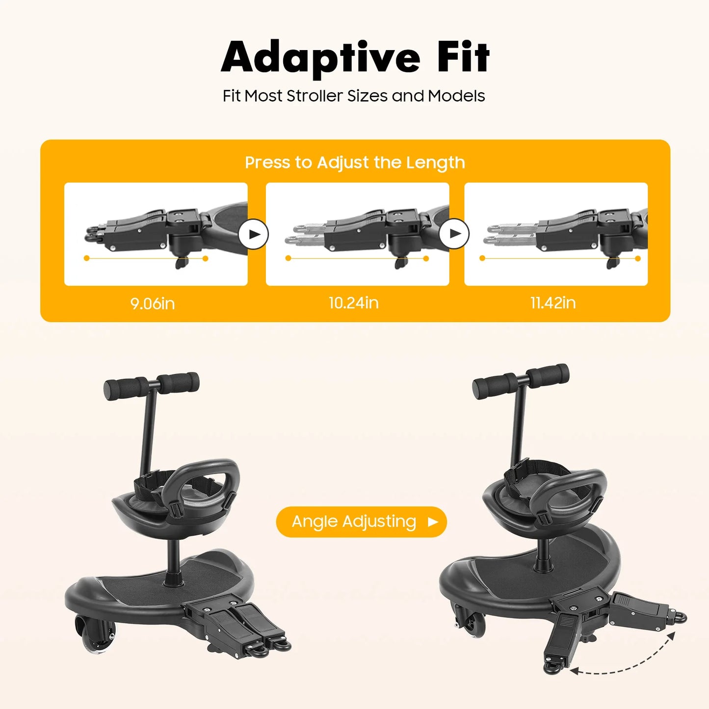 Universal Stroller Seat| Extra Stroller Board w/ Seat| Pushchair Kids Ride Board for Second Child
