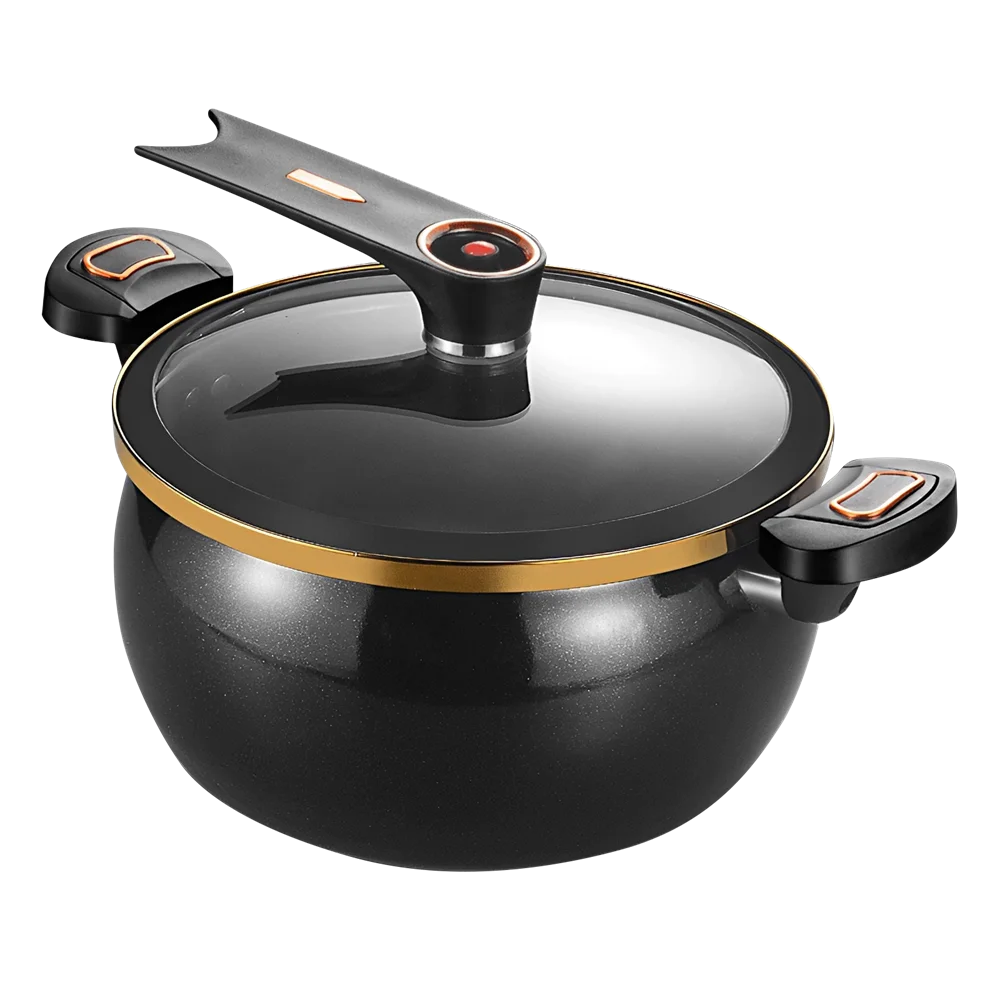 8L Micro Pressure Cooker Soup Pot with Transparent Lid Multi-Function Micropressure Cooking Pot for Steaming,Simmering, Stewing