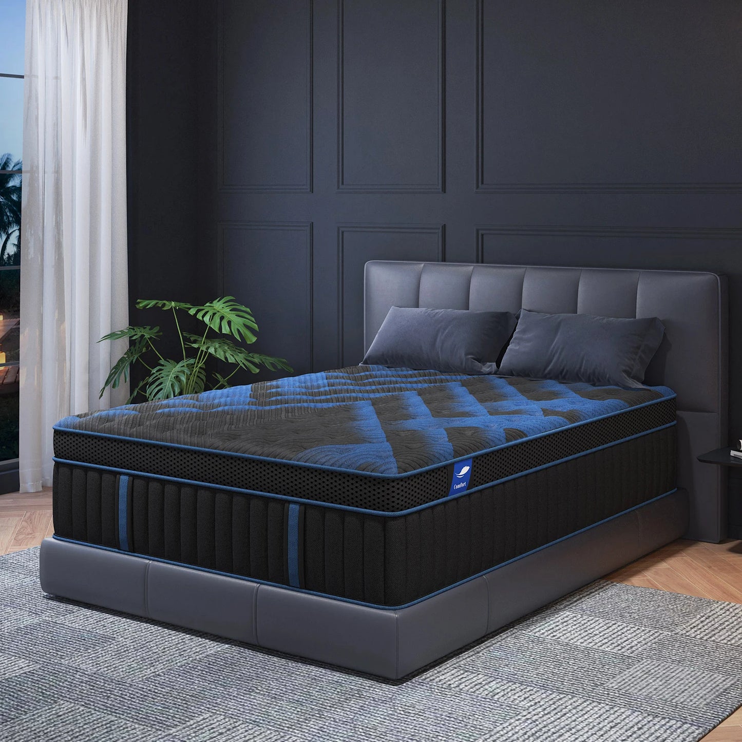 Twin Full Queen King Mattress in A Box, 12/14 Inch Hybrid Memory Mattresses Euro Top Medium Firm for Back & Lumbar Support