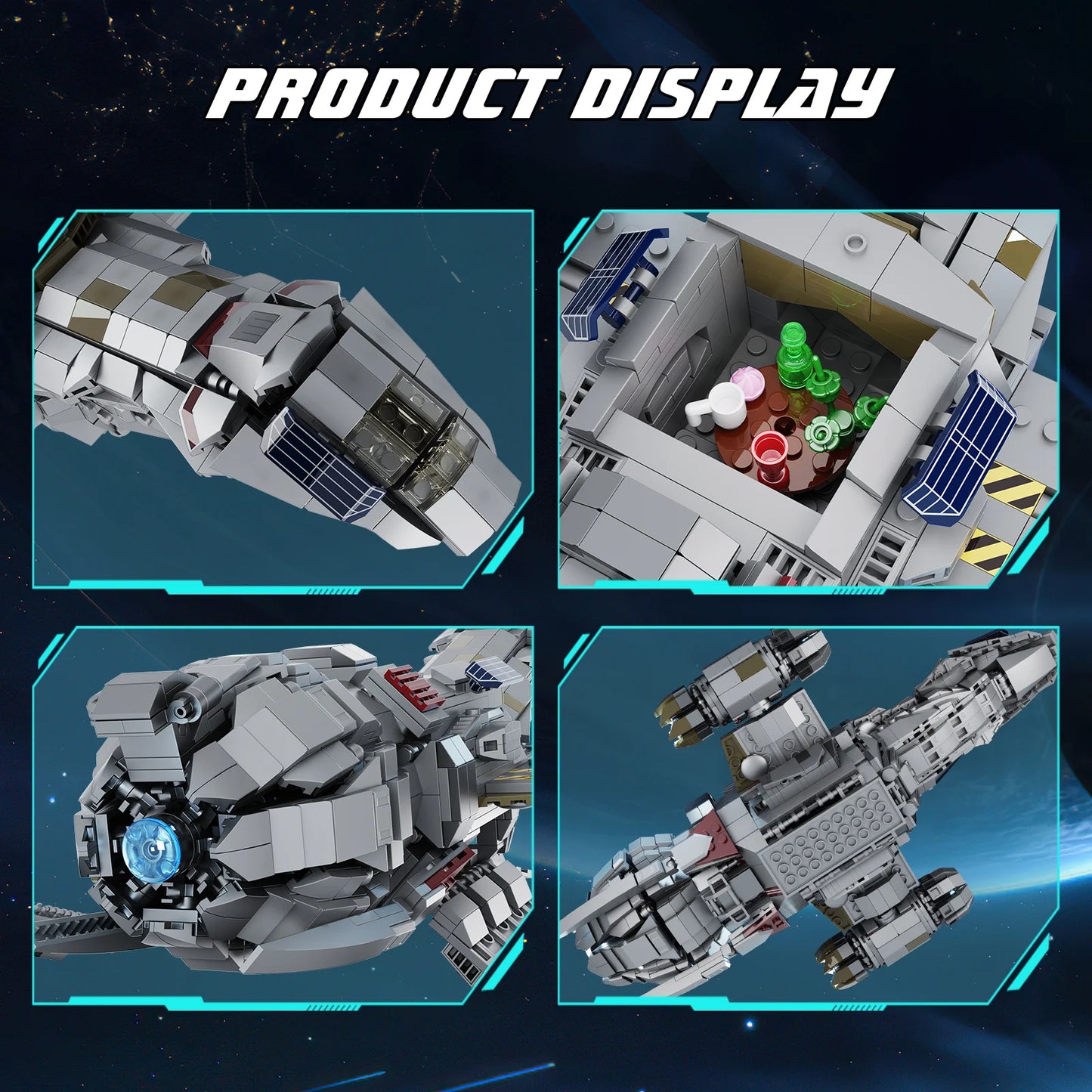Spaceship Building Blocks Shuttle Firefly-class Bricks Toys with Display Stand Space Fans Gifts(1345 Pieces)
