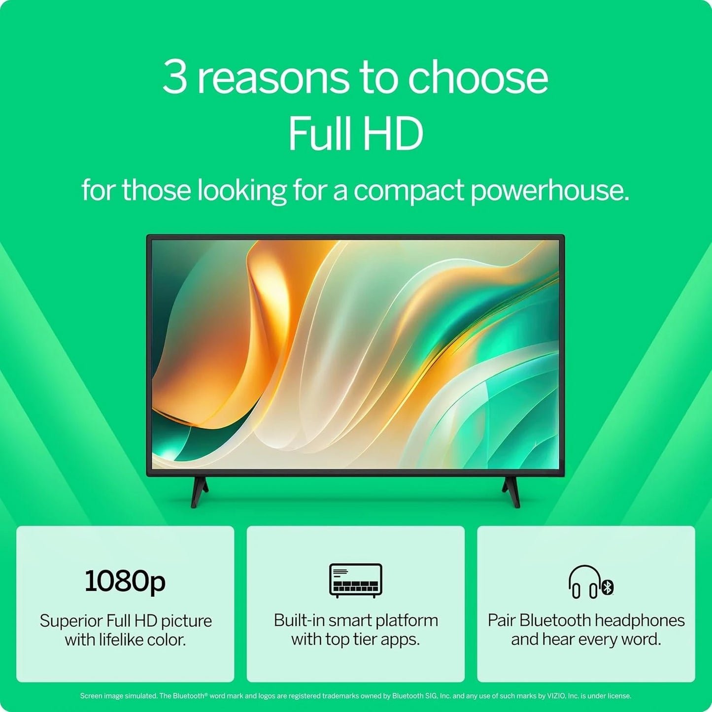 40-inch Full HD 1080p Smart TV : X, Alexa Compatibility, Google Cast Built-in, Bluetooth Headphone Capable, (VFD40M-08 New)