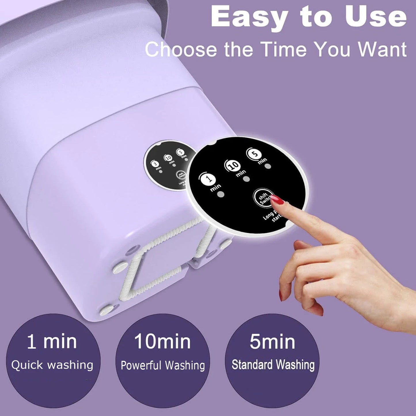 8L Portable Washing Machine Mini Foldable Washer Spin Dryer Washer for Cloth Travel Home Underwear Sock Mini Washer Laundry Tool