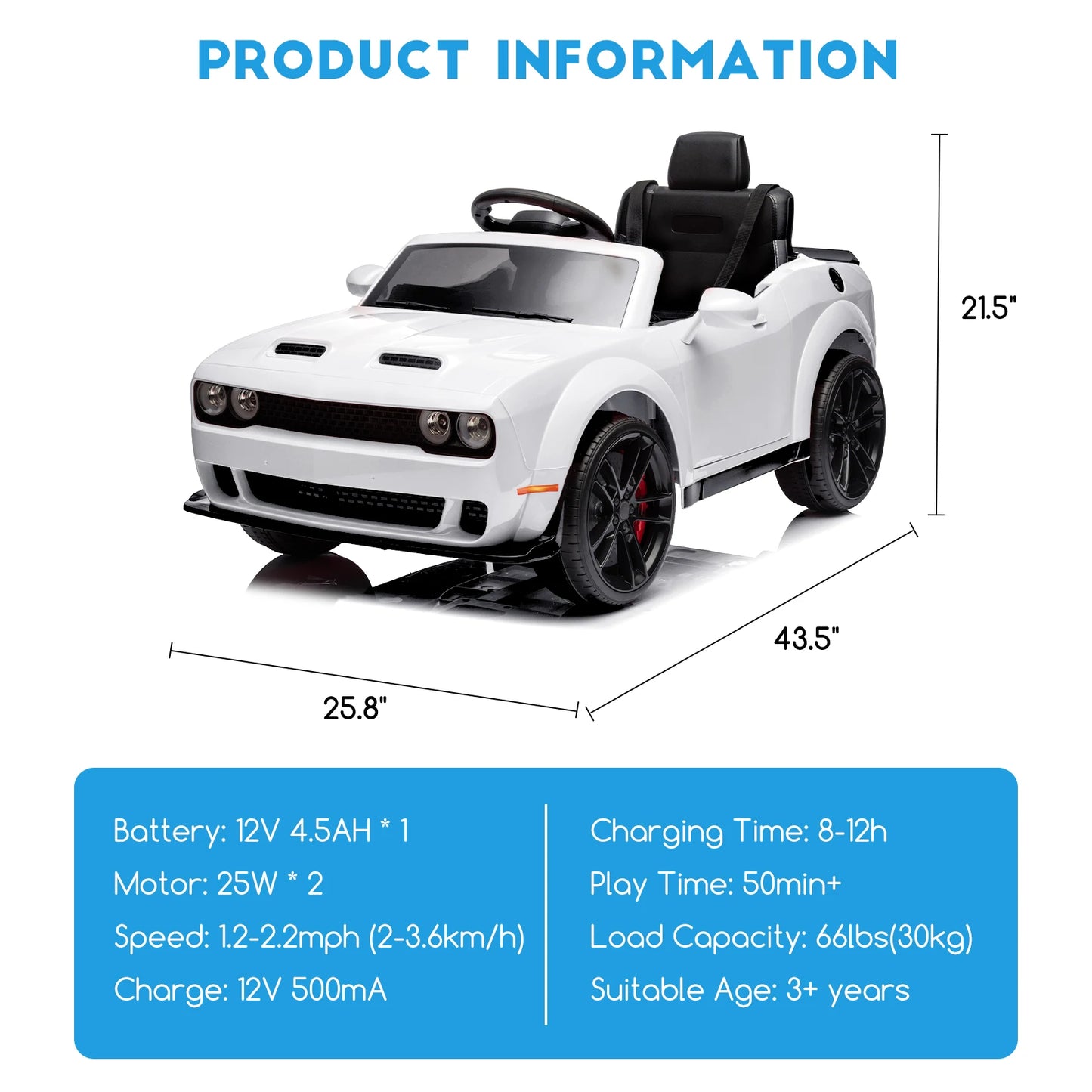 Ride on Car for Kids, 12v Toddler Ride on Toy with Remote Control,Spring Suspension,Music,LED Lights,Bluetooth for Boys Girls