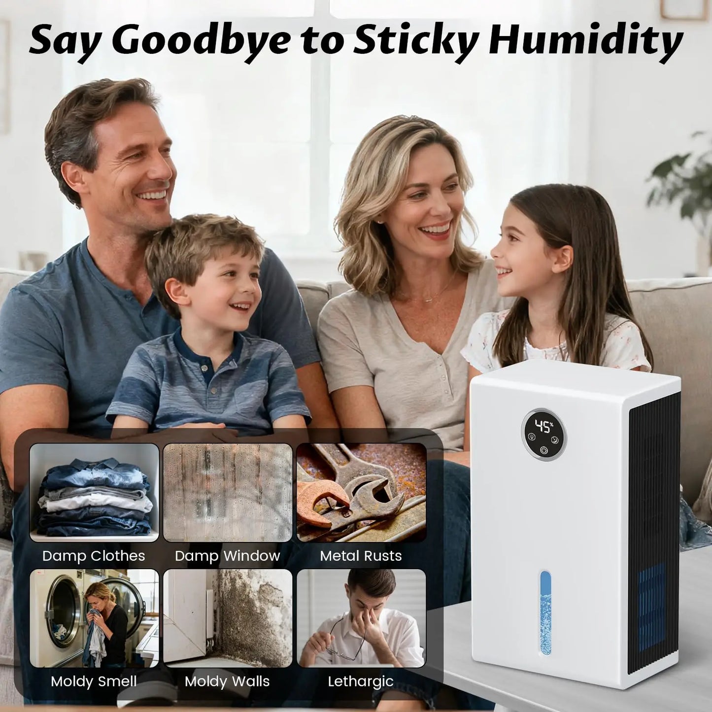 Dehumidifier for Home for Bedroom with 1000 sq.ft 120 OZ Water Tank,Dehumidifiers for Bathroom Basement,Auto Shut Off