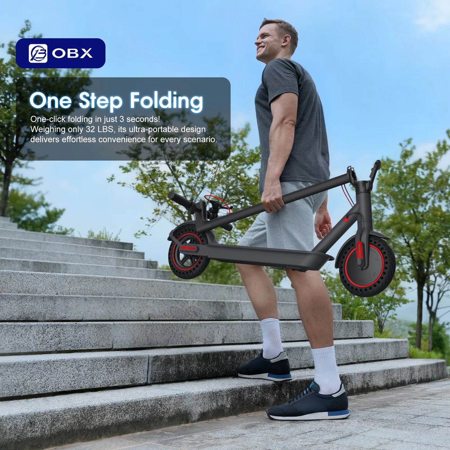 Electric Scooter with App for Adults 350W Motor 36V 5.2Ah Battery Up to 19 Miles Range Foldable E Scooter Solid Tire 8.5''