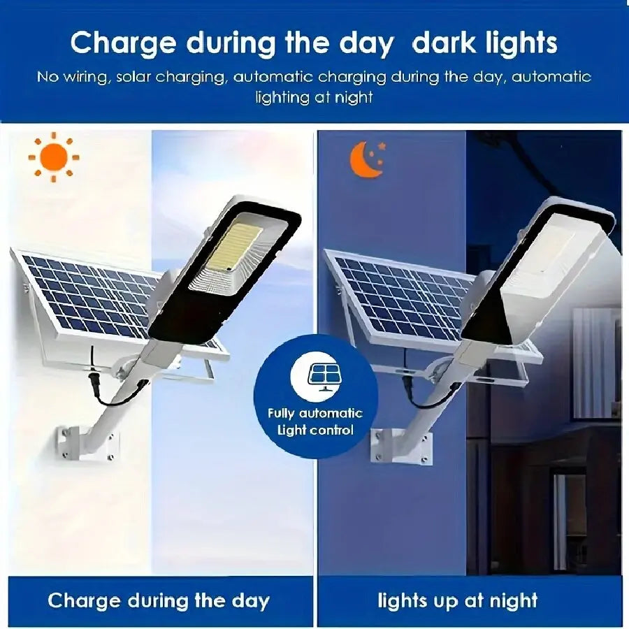 1PC 100W Solar Garden Light, Solar Pole Light, Outdoor Wall Light,  6500K White Light, waterproof outdoor lights