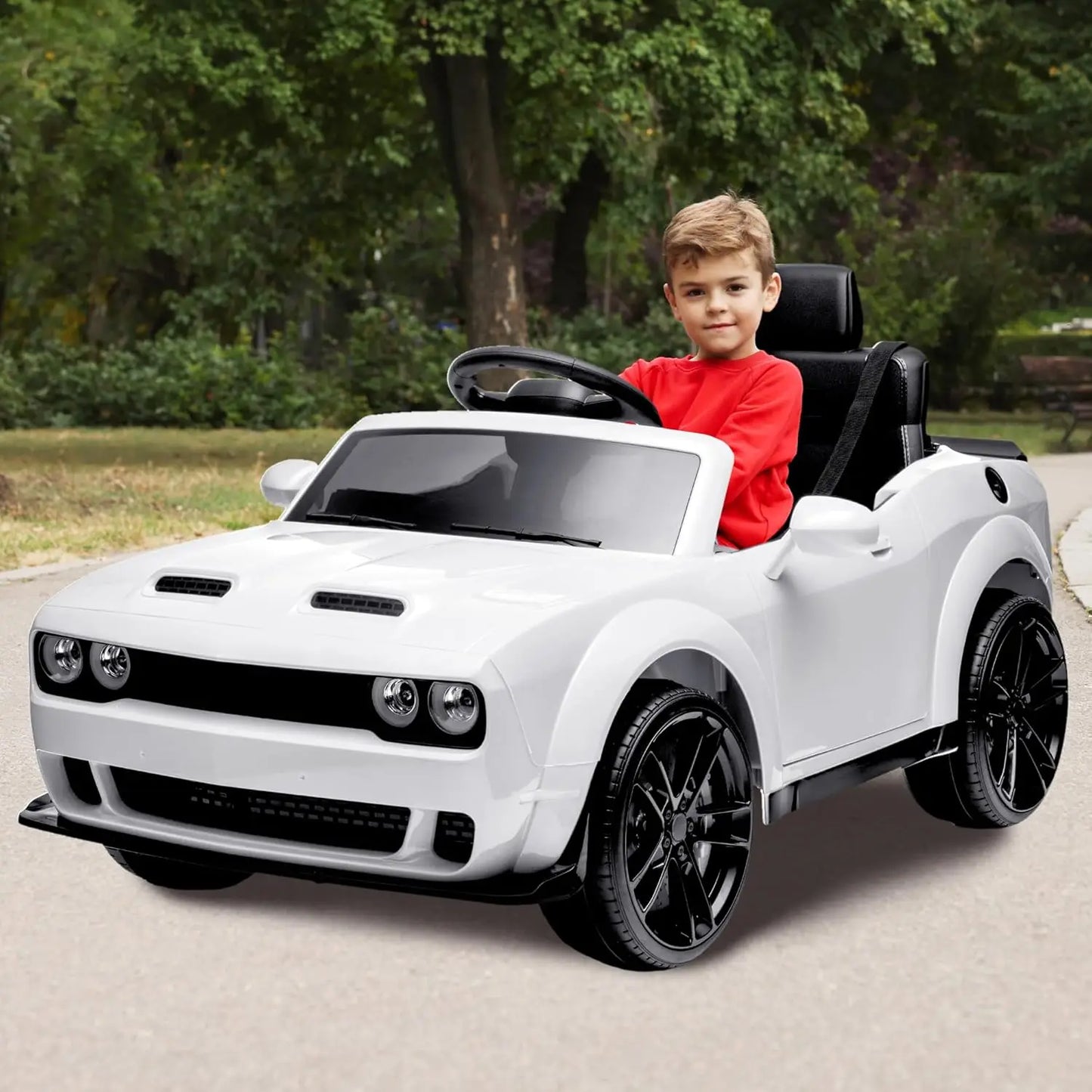 Ride on Car for Kids, 12v Toddler Ride on Toy with Remote Control,Spring Suspension,Music,LED Lights,Bluetooth for Boys Girls