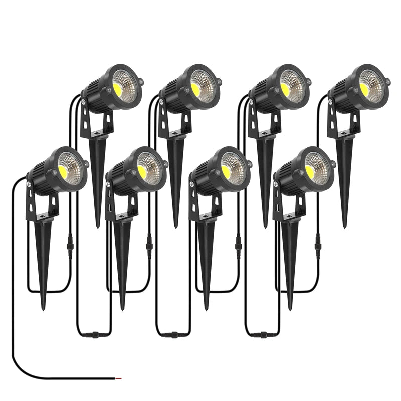 2/4/6/10 in 1 IP65 Waterproof 2 Meters Waterproof Wiring LED Garden Lights Outdoor Lawn Lamp Safety Low Voltage Street Lights