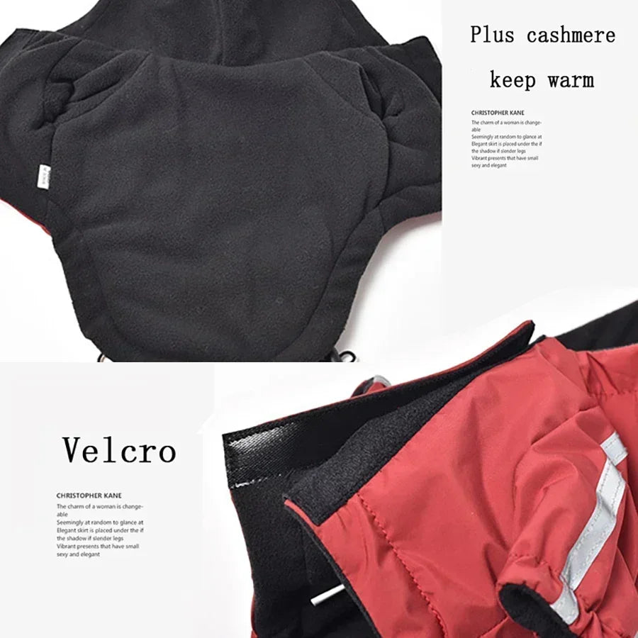 Reflective Pet Clothes Autumn Winter Pet Dog Waterproof Warm Coat Cotton Hooded Jacket The Dog Face Small Dog Clothes Roupa pet