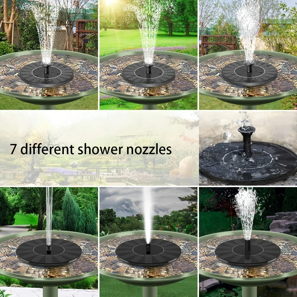 Floating Solar Water Fountain 1.4W Solar Powered Pond Fountain With Multiple Spray Nozzles Circulating Water Pump For Bird Bath Garden Patio Pool Yard Landscape Decoration