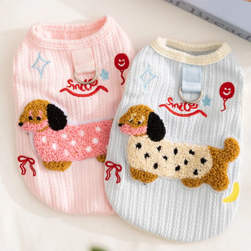 Breathable Small Dog Vest Soft Puppy Clothes Summer Cute Cat Clothes for Small Cat Vest Undershirt Dogs Pet Supplies with Hook