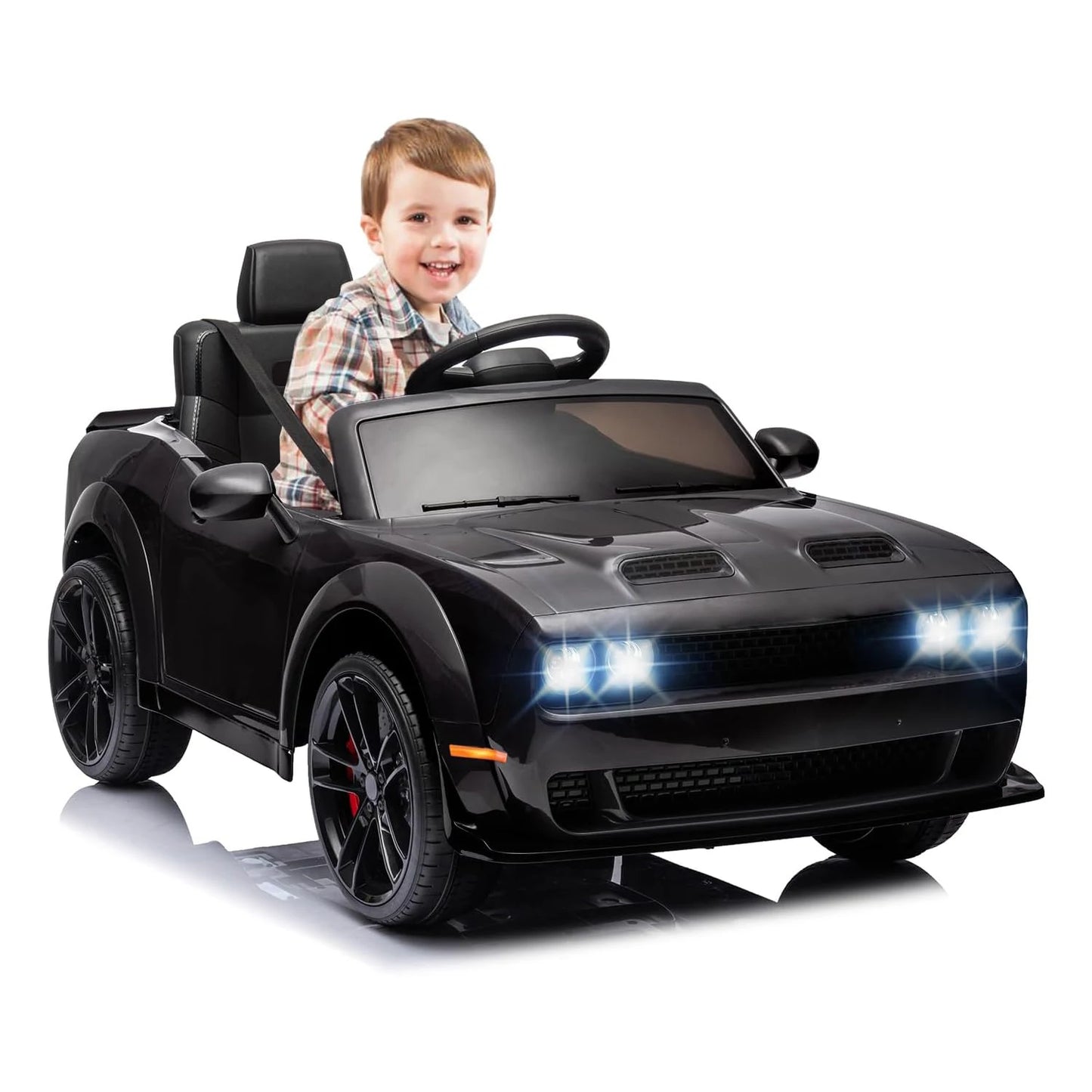 Ride on Car for Kids, 12v Toddler Ride on Toy with Remote Control,Spring Suspension,Music,LED Lights,Bluetooth for Boys Girls