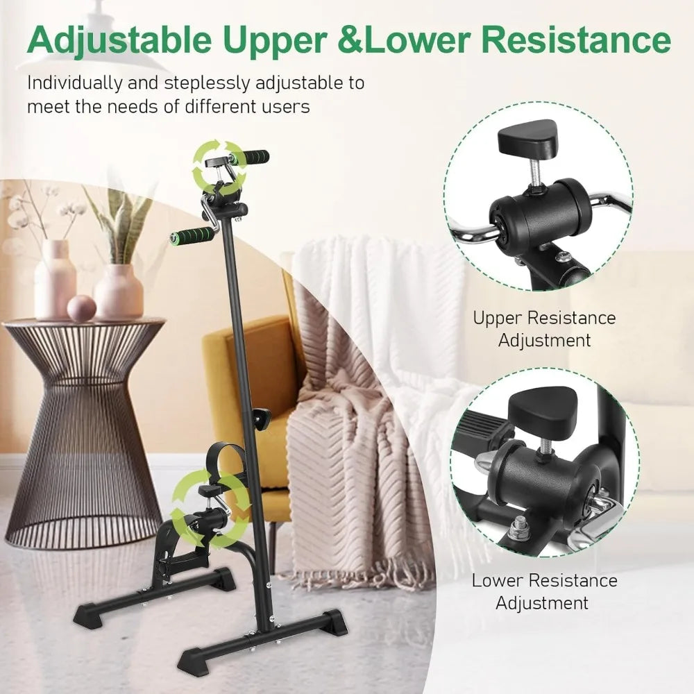 Exercise Bike for Seniors,Pedal Exerciser Bike Hand Arm Leg and Knee Peddler Adjustable Exercise Equipment for Seniors,Elderly F