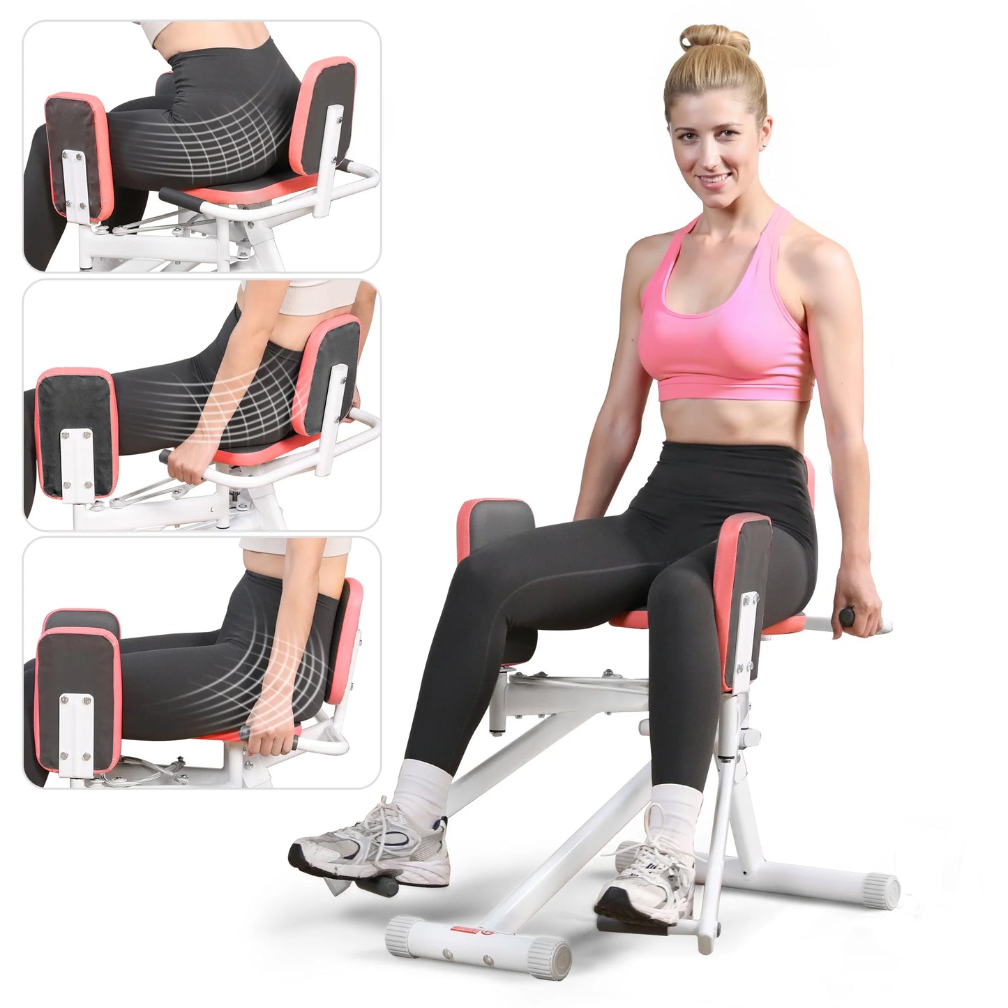 WARMOUNTS Hip Abductor Machine Glute & Thigh Trainer for Women -Adjustable Resistance Band, 300Lbs Weight Capacity for Home Gym