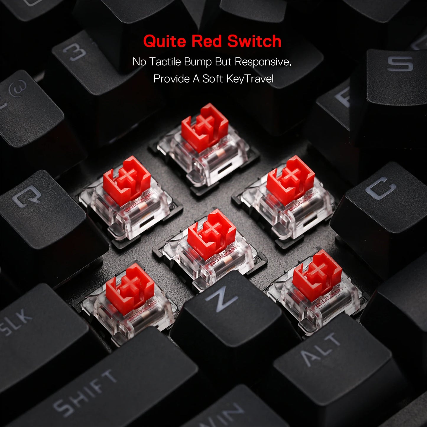 Redragon K596 Wired RGB Mechanical Gaming Keyboard, 87 Keys TKL Compact Keyboard  Wrist Rest, Red Switches
