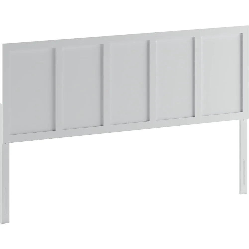 Oliver King Size Wooden Headboard Only, Four Panel Headboard in White