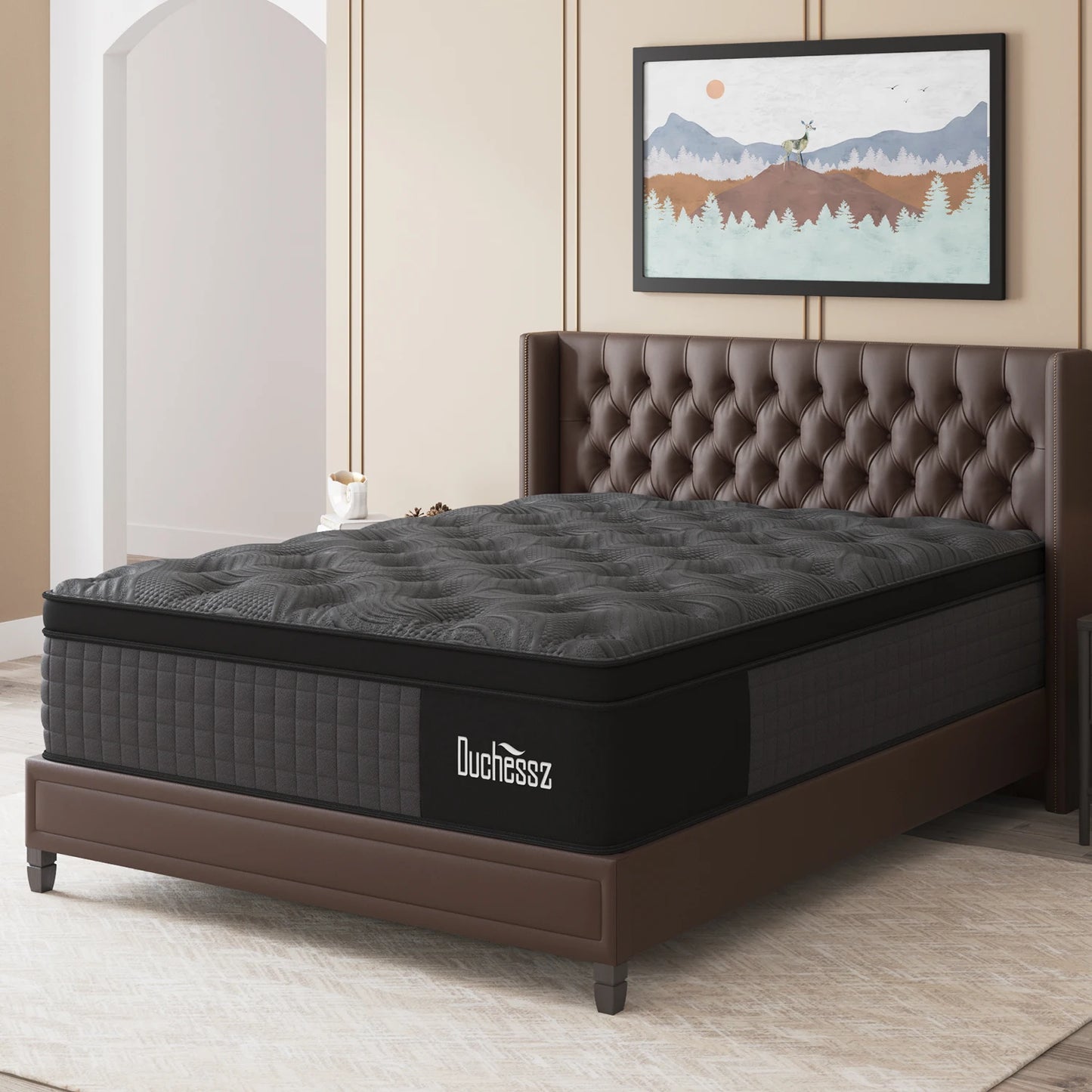 14" Twin Full King Queen Size Mattress in a Box Hybrid Spring Memory Foam,Euro Top Mattresses Medium Firm for Motion Isolat