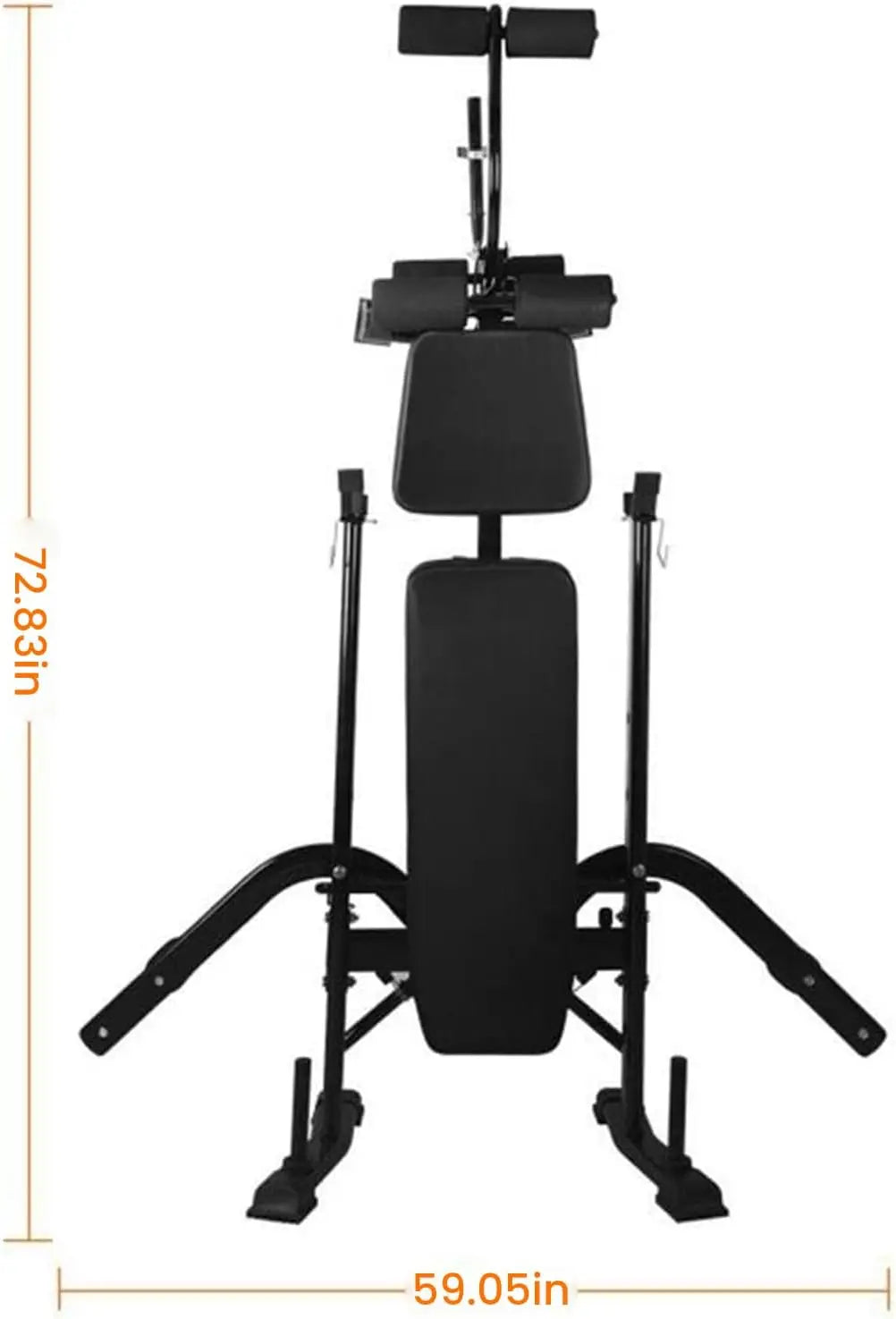 Standard Weight Bench 800LBS Capacity Home Gym Equipment with Preacher Curl Pad Leg Developer Barbell Rack Adjustable Strength T