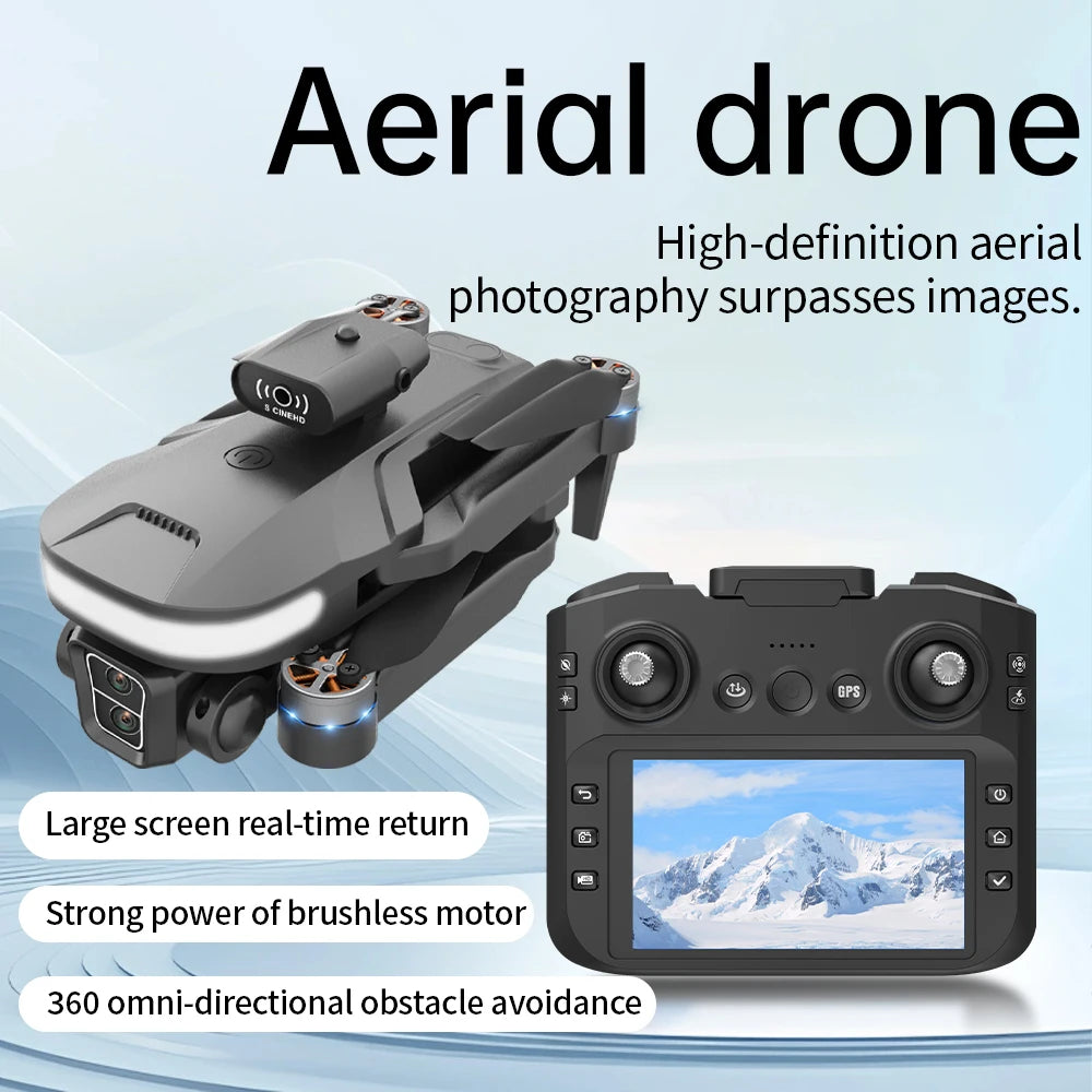 drone with 8K professional dual camera studio with remote control has 4.5inch screen 360° Omni-directional Obstacle Avoidance