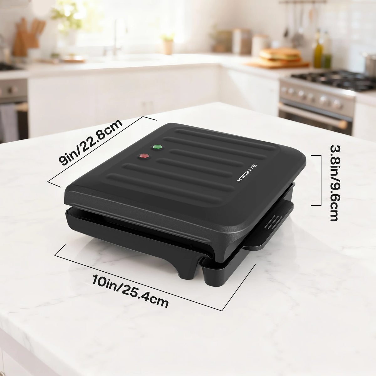 900W Electric Grill Pan, Indoor & Outdoor Kitchen BBQ Griddle for Steak, Seafood and Pancakes, Non-Stick
