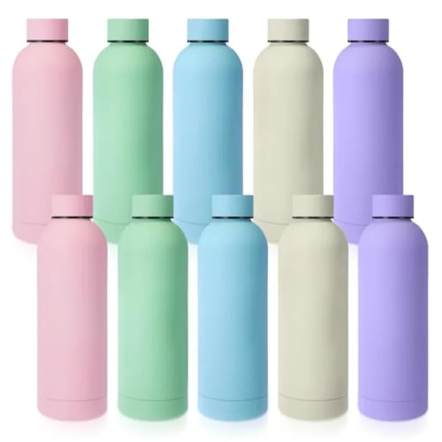 10 Pcs Stainless Steel Water Bottle Bulk Teacher Employee Appreciation Gifts School Double Layer Vacuum 17 oz Small Mouth Sport