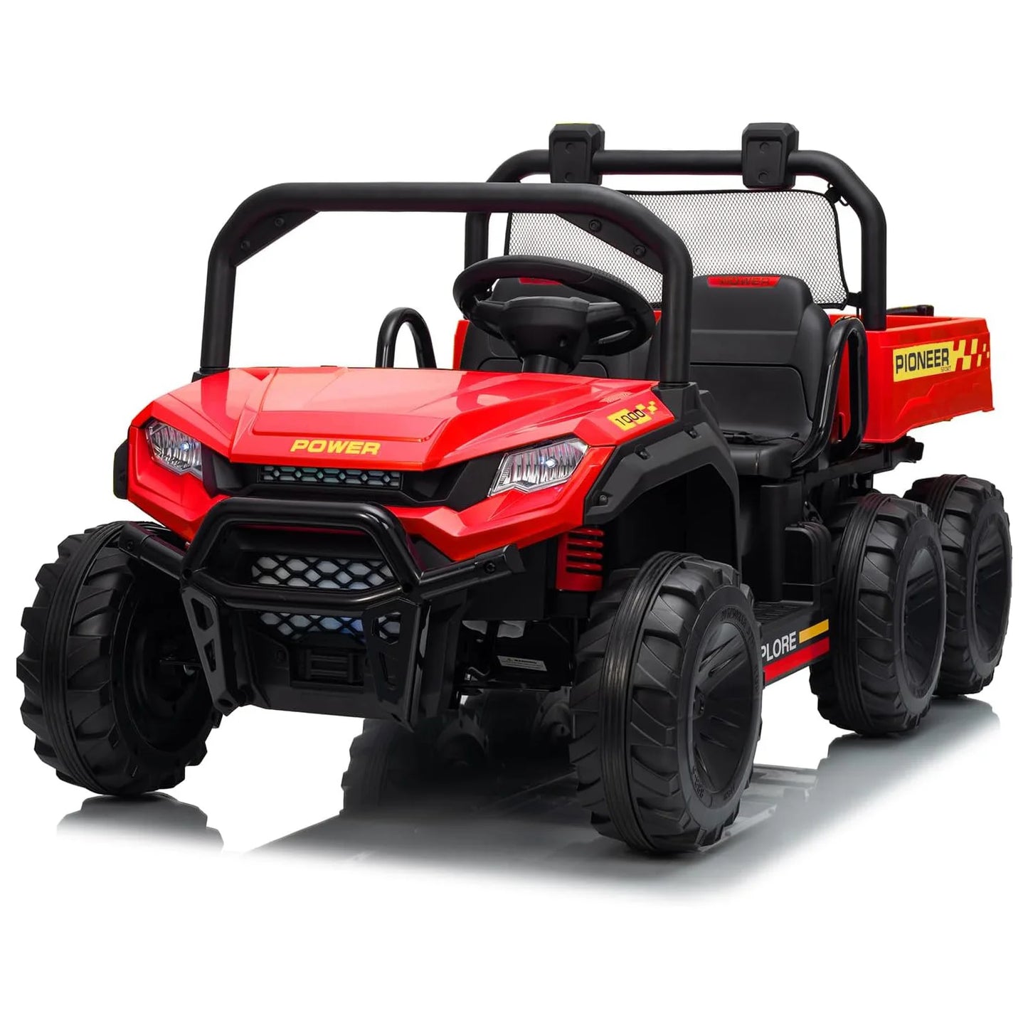 24V 4WD Electric Dump Truck for Kids Boys Girls 2-Seater Ride-on Toy with Parent Remote Control,Music Player, Off-Road Vehicle