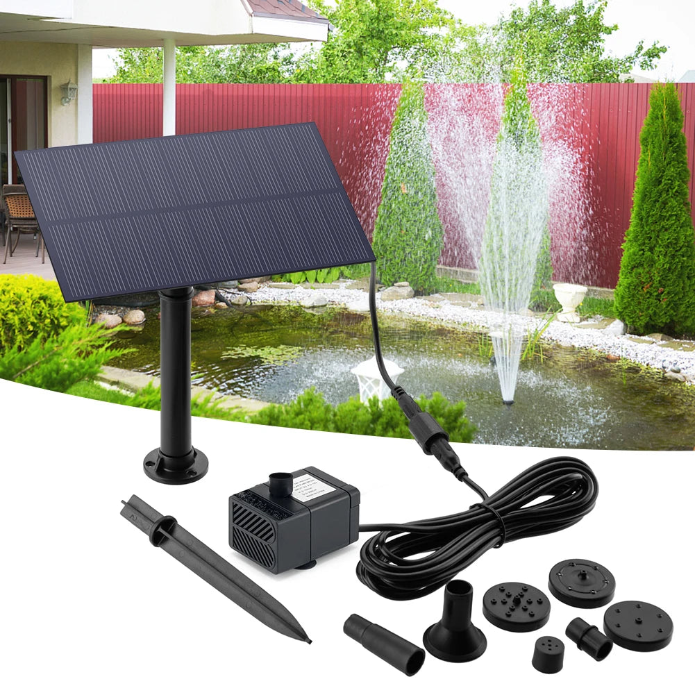 5W 5V Fountain Panel Pump Garden Decoration with Stake Solar Panel Water Pump Watering System Energy Saving Kits for Fish Tank