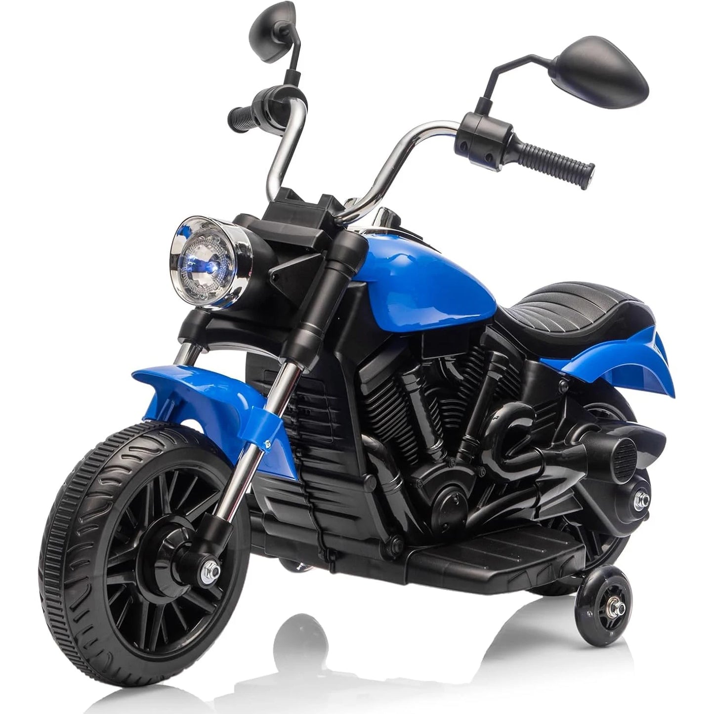 3-Wheel Kids Ride on Motorcycle w/Detachable Training Wheels/Reverse/Headlight 12V Electric Ride on Toy for Toddler Boys Girls