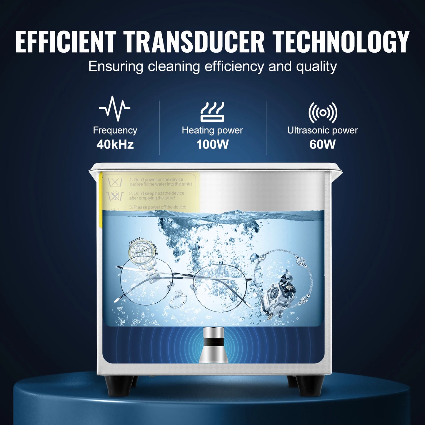 SucceBuy 1.3L Ultrasonic Cleaner Lave-Dishes Portable Washing Machine w/ Digital Timer Ultrasound Home Jewelry Clean Appliances
