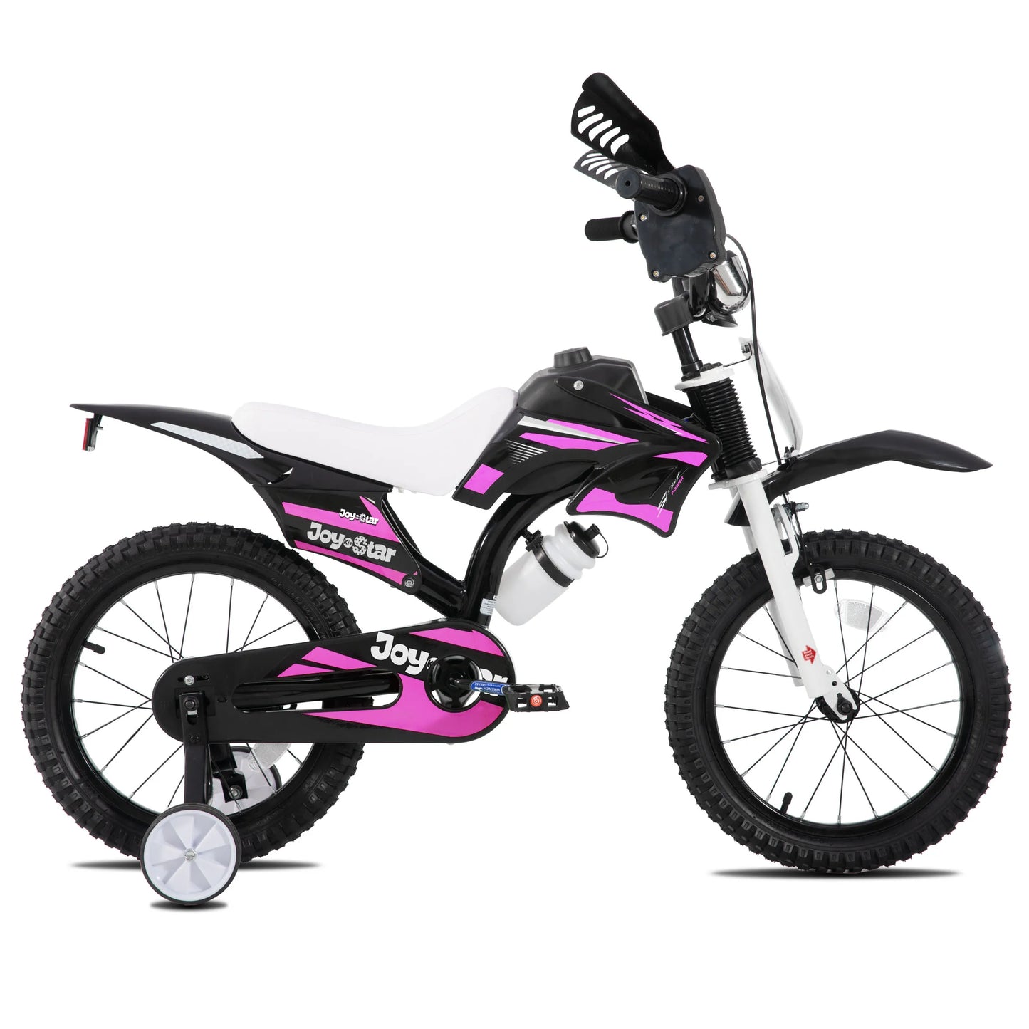 Joystar Motocross Style Kids Bike for Boys Girls Ages 3-7 Years, 12 & 16 Inch Bikes with Training Wheels and Number Plate