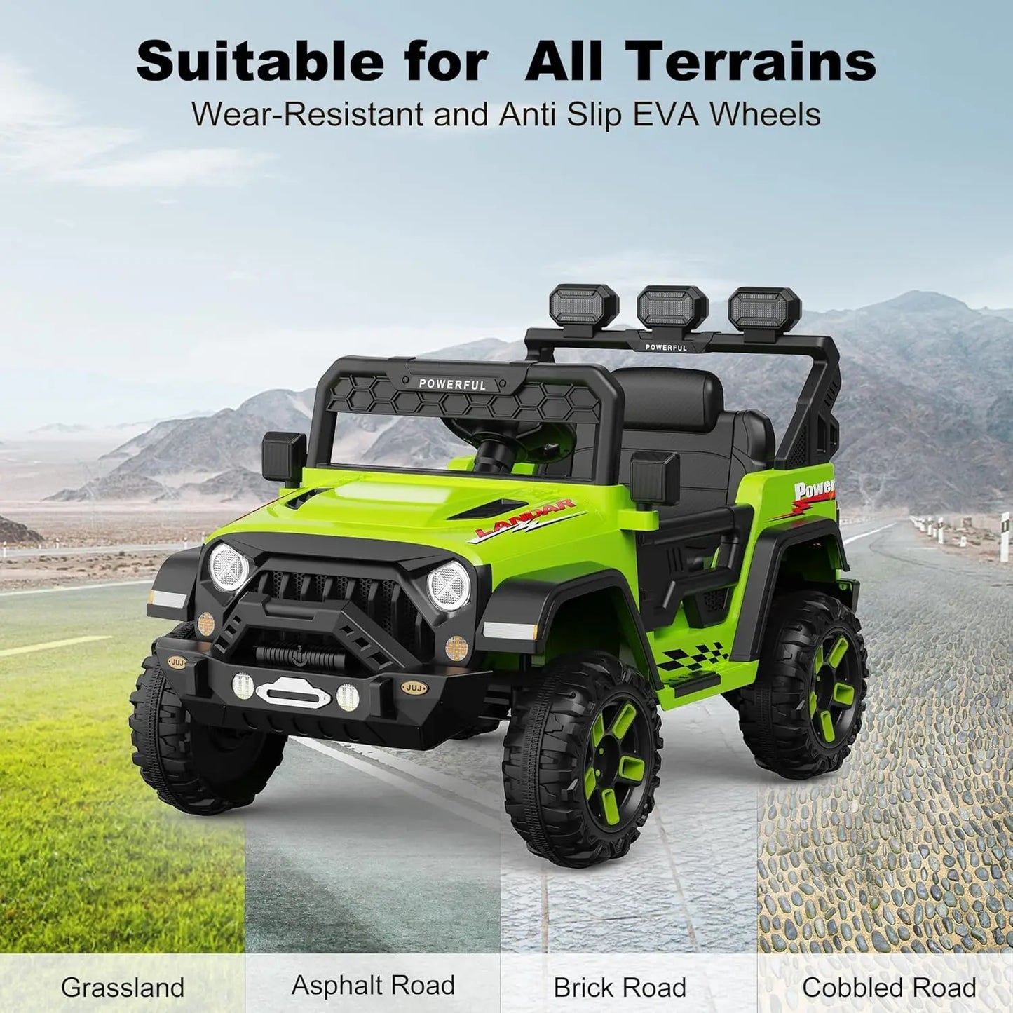 12v Kids Ride on Truck Car, Electric Vehicles with Parent Remote Control, Battery Powered Toy Car for Toddler, LED, 3 Speeds