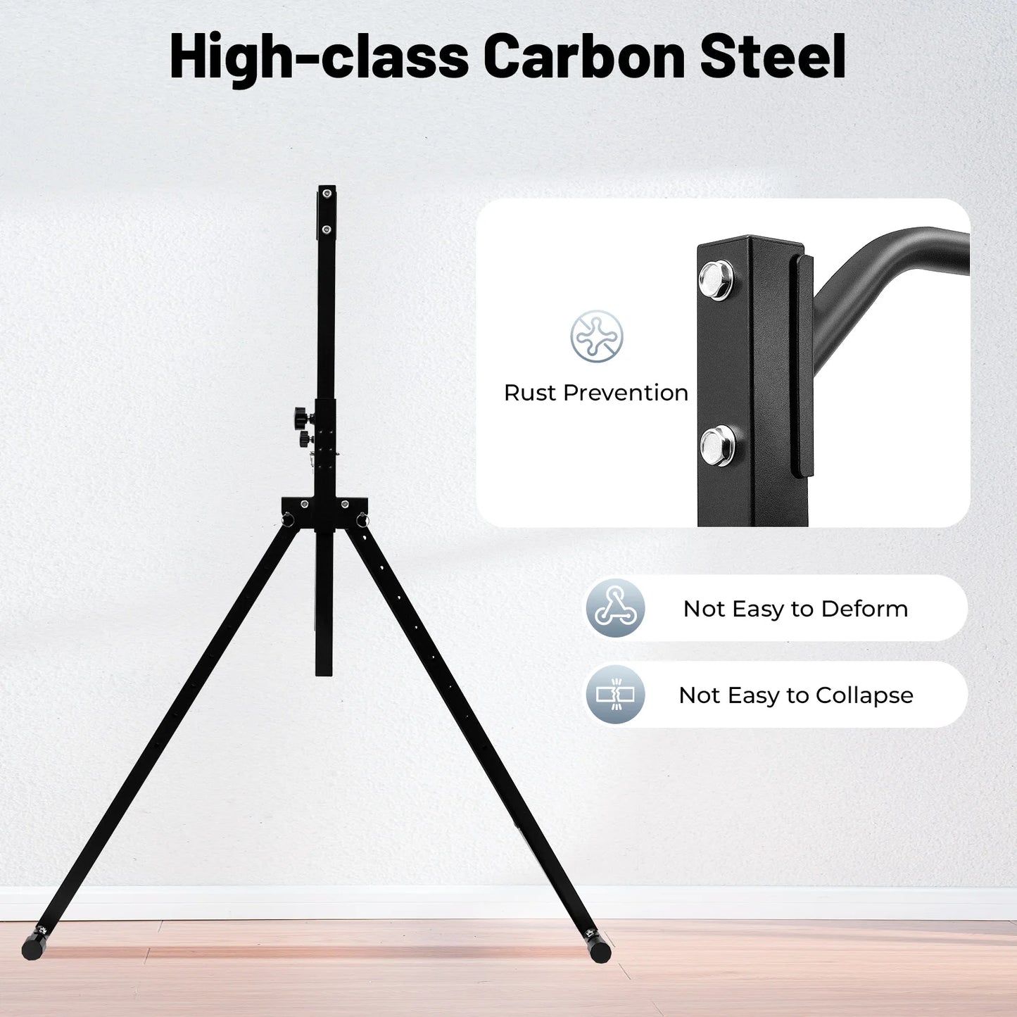 Triangular Pull Up Station Black Adjustable Height Carbon Steel Pull Up Horizontal Bar for Home Gym Strength Training Equipment