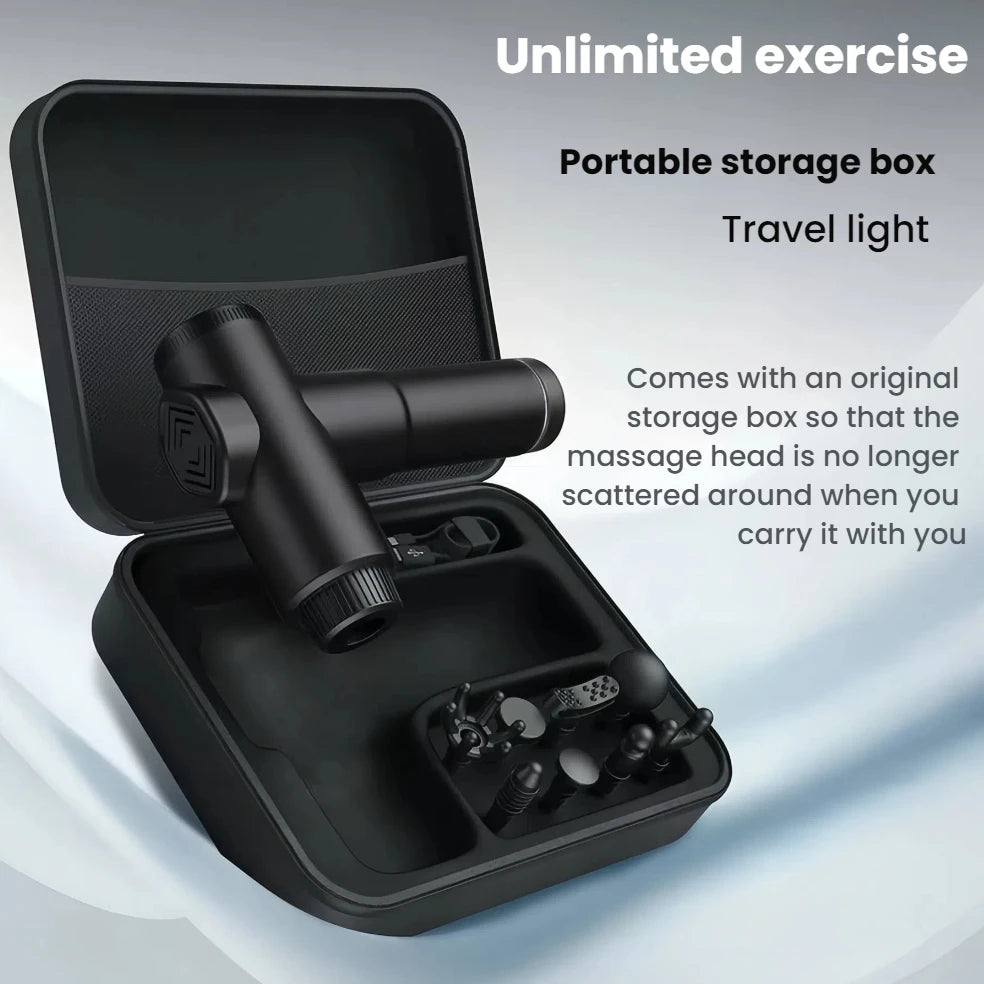 8 Attachment Multi Speed Massage Gun Professional Deep Tissue Muscle Massager for Body Relaxation