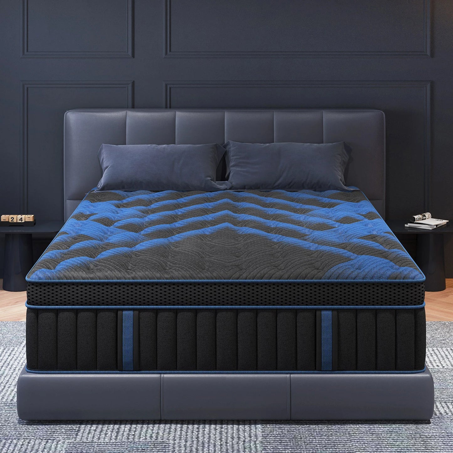 Twin Full Queen King Mattress in A Box, 12/14 Inch Hybrid Memory Mattresses Euro Top Medium Firm for Back & Lumbar Support