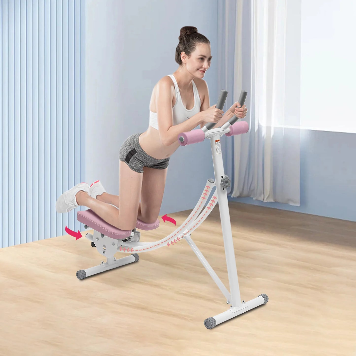 Ab Machine, 150kg/330lbs Weight Capacity, Foldable, Core & Abdominal Exercise Fitness Equipment for Home Gym