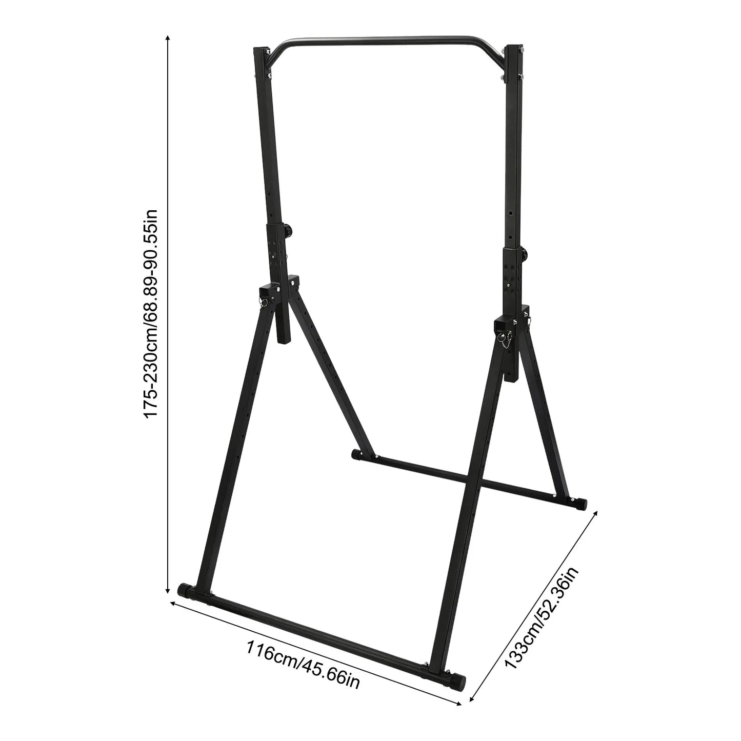 Triangular Pull Up Station, Adjustable Height Strength Training Workout Equipment Foldable Horizontal Bar for Home Gym