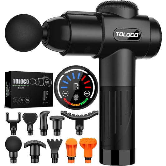 TOLOCO Massage Gun, Deep Tissue Back Massage for Athletes for Pain Relief, Percussion Massager