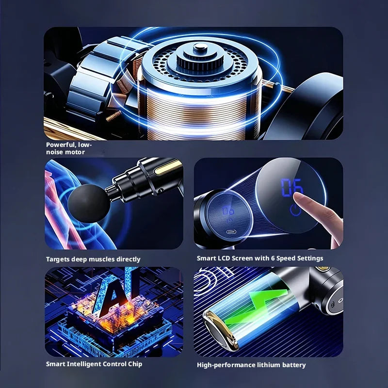 Professional Electric Muscle Massager Fascia Gun Mini Pocket Device Low Noise Neck Massager for Fitness And Muscle Relaxation masajeador foot massager back massager massager massage